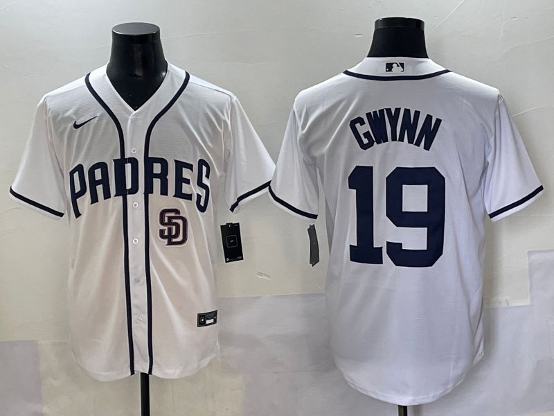 Men 2025 San Diego Padres #19 Gwynn White Game Nike MLB Jersey style 30->san diego padres->MLB Jersey